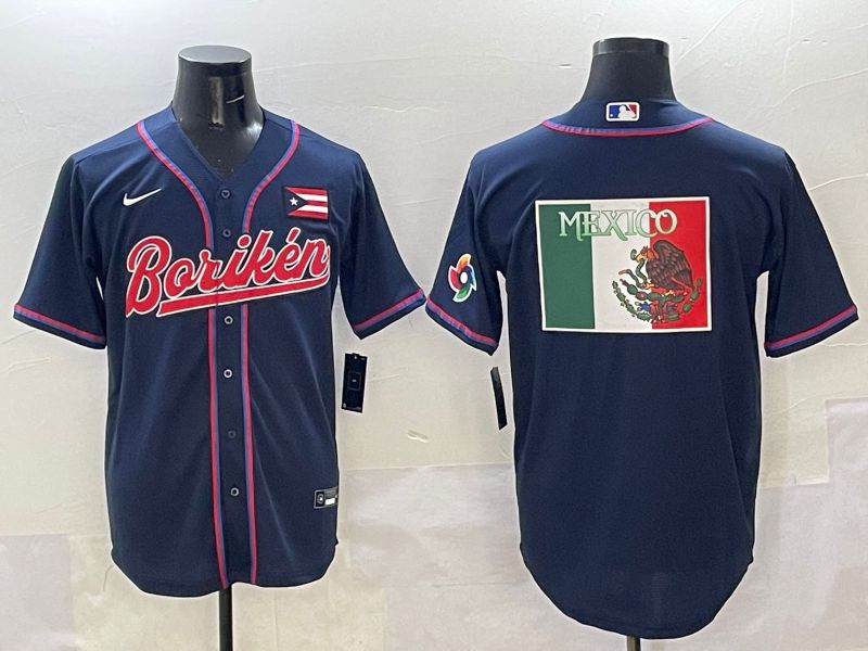 Men Puerto Rico Blank Blue Joint Name 2025 Nike MLB Jersey style 10->more jerseys->MLB Jersey